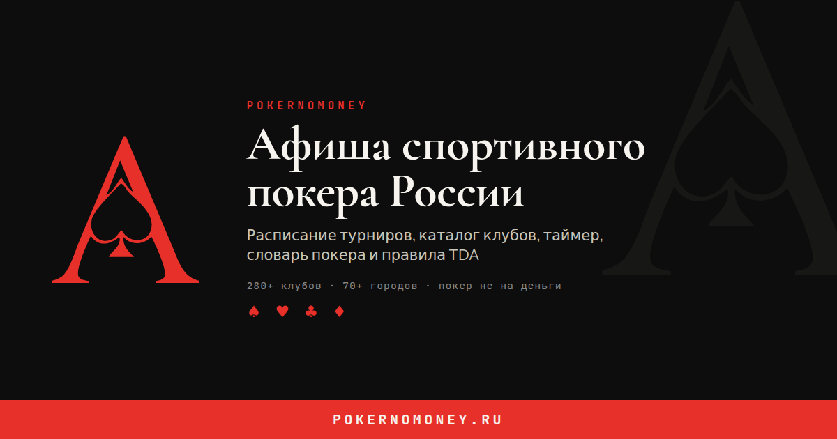 Баннер PokerNoMoney Превью ссылки 1200×630, тёмный фон
